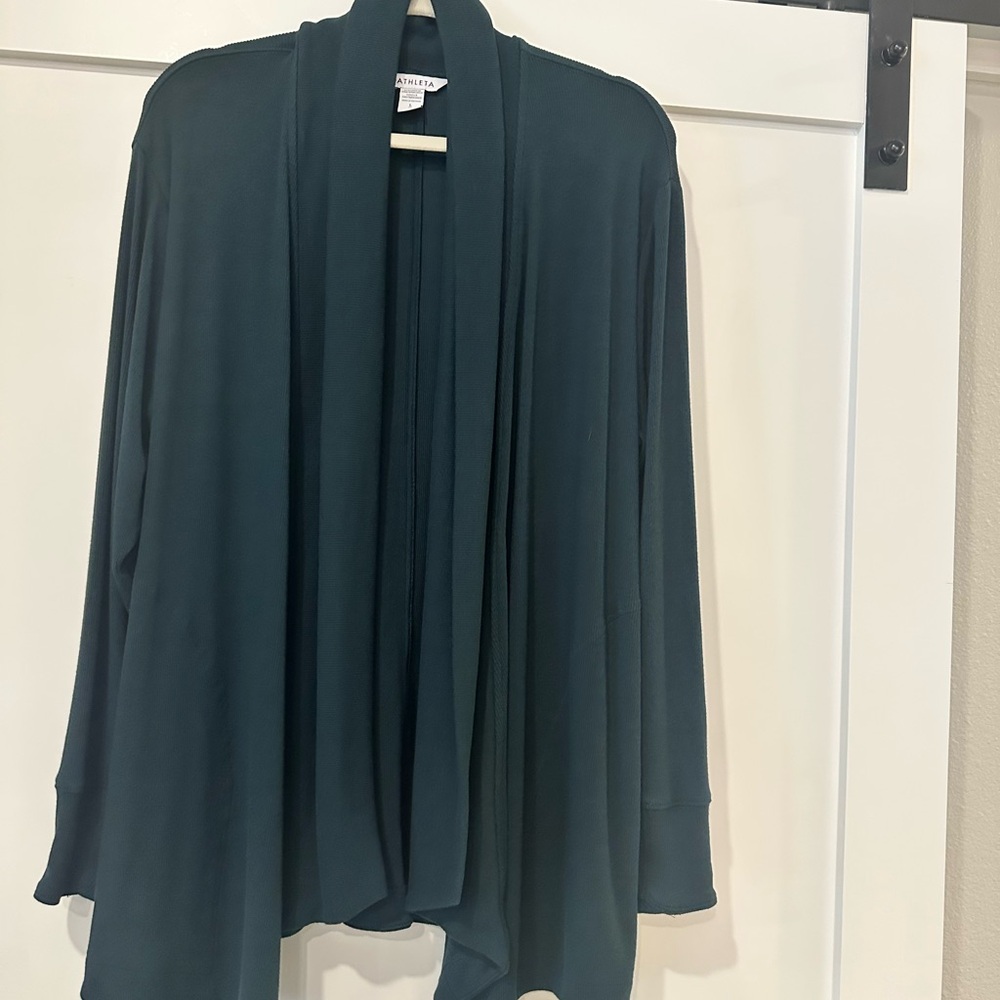 Athleta Forest Green Open-Front Sweatshirt